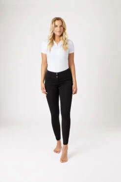 Horze Daniela Damenreithose Mit Kniebesatz Aus Synthetikleder -Reitmode Meiste 36621 BL 3