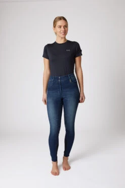 Horze Kaia Jeansreithose Mit Silikonvollbesatz Und Kristallen -Reitmode Meiste 36684 DNB 3