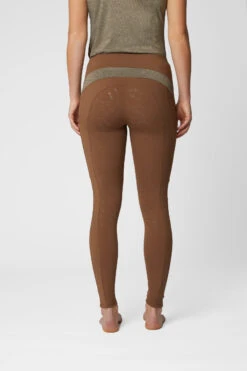 Horze Sagira Damen Reitleggings Mit Silikonvollbesatz Und Goldenem Detail -Reitmode Meiste 36701 BDBR 4