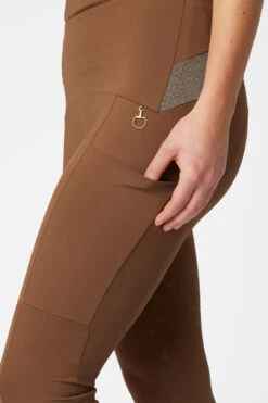 Horze Sagira Damen Reitleggings Mit Silikonvollbesatz Und Goldenem Detail -Reitmode Meiste 36701 BDBR 5