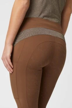 Horze Sagira Damen Reitleggings Mit Silikonvollbesatz Und Goldenem Detail -Reitmode Meiste 36701 BDBR 6