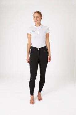 Horze Reithose Mit Silikonvollbesatz Und Kristall-Taschen -Reitmode Meiste 36952 BL 3