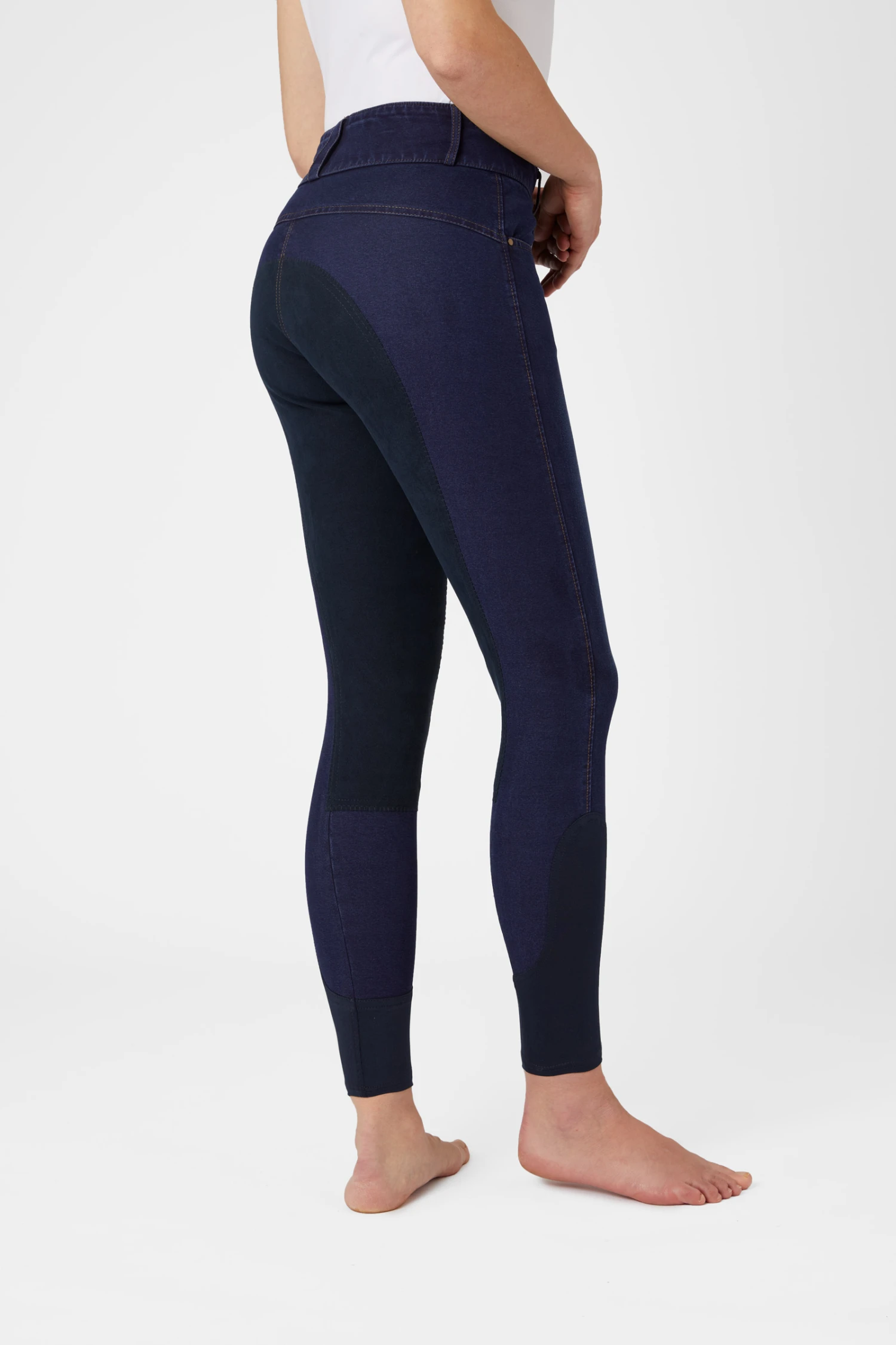 Horze Damen Jeansreithose Mit Ledervollbesatz 4 Horze Damen Jeansreithose Mit Ledervollbesatz – Bild 2