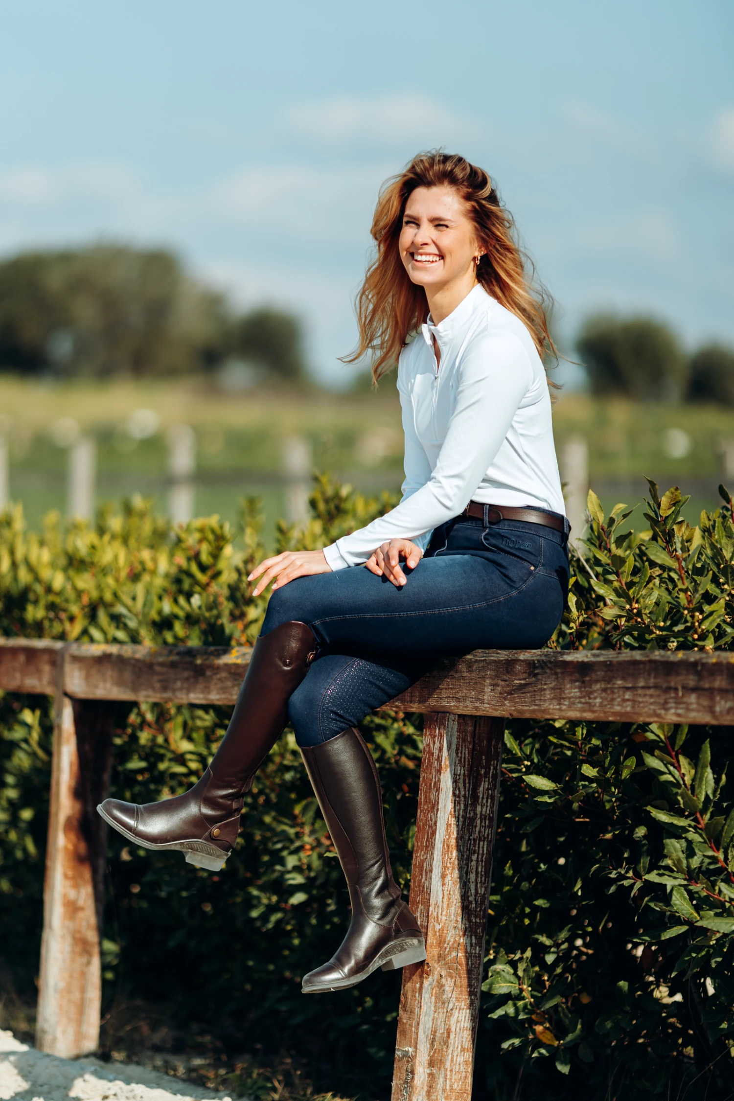 Horze Damen Jeansreithose Mit Leder- Und Silikonvollbesatz 9 Horze Damen Jeansreithose Mit Leder- Und Silikonvollbesatz – Bild 7