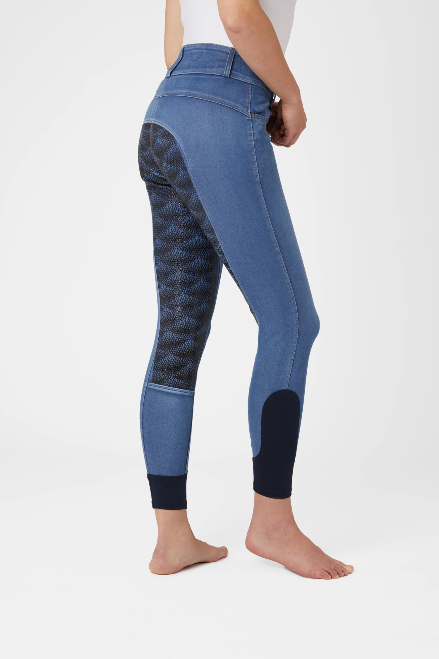 Horze Damen Jeansreithose Mit Leder- Und Silikonvollbesatz 11 Horze Damen Jeansreithose Mit Leder- Und Silikonvollbesatz – Bild 9