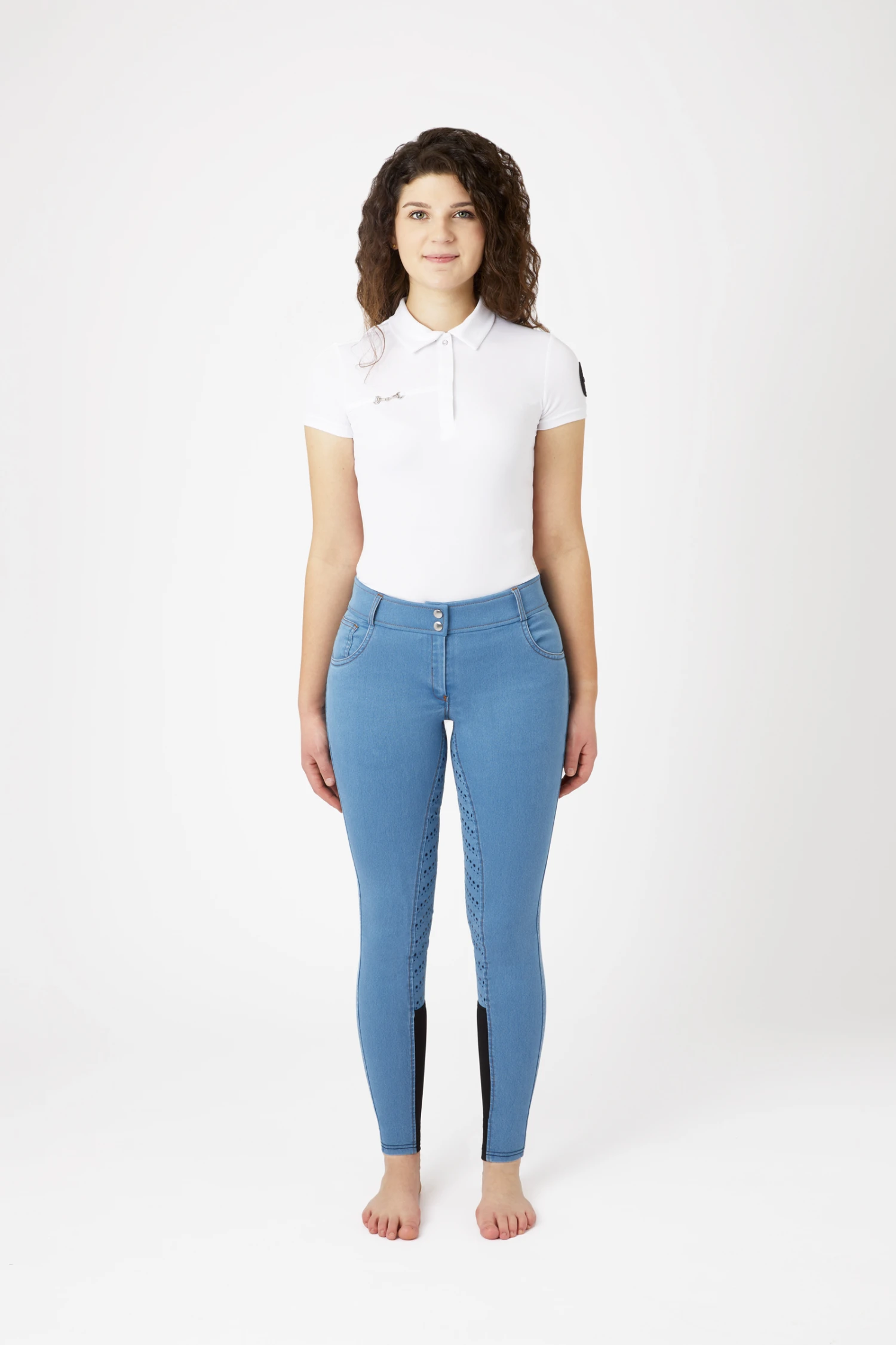 Horze Damen Jeansreithose Mit Vollgrip 5 Horze Damen Jeansreithose Mit Vollgrip – Bild 3