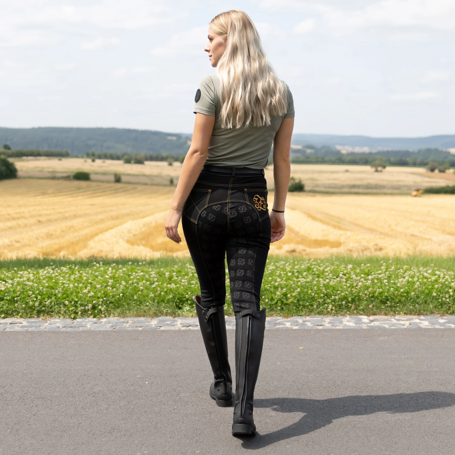 Reithose Mit Vollbesatz In Jeansoptik Für Damen 11 Reithose Mit Vollbesatz In Jeansoptik Für Damen – Bild 9